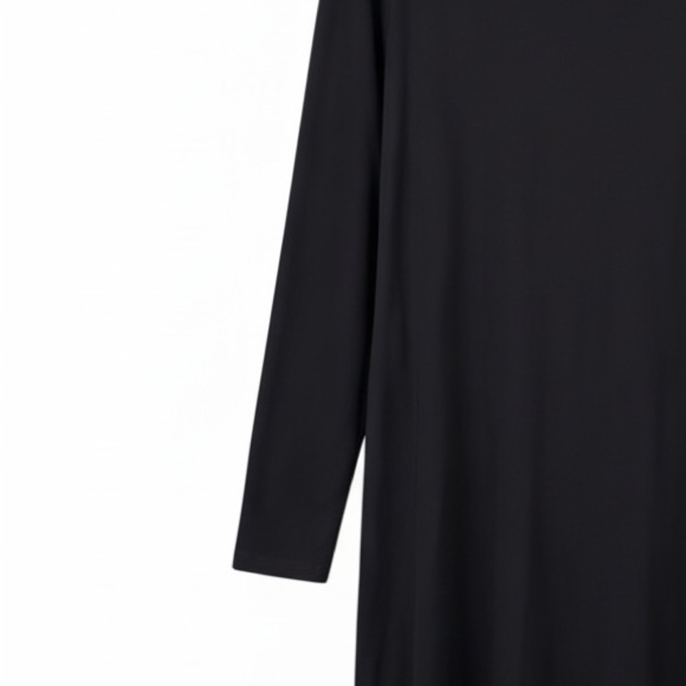 J. Jill Wearever Collection Black Swing Dress Brown Trim Stretch Knit XL #143911 - Picture 5 of 9